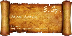 Balog Szonja névjegykártya